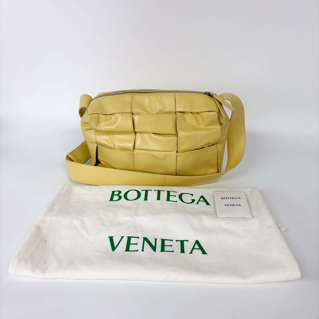 Bottega Veneta Cassette Arco Camera Bag Medium Butter Yellow Leather Good - Back View