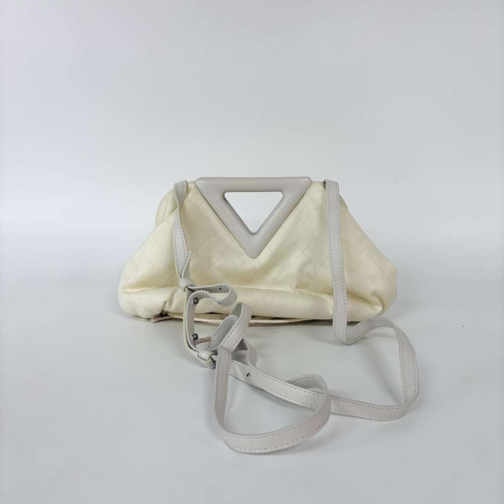 Bottega Veneta Small Point Bag Intrecciato Silk Chalk White Silk Good - Inside View