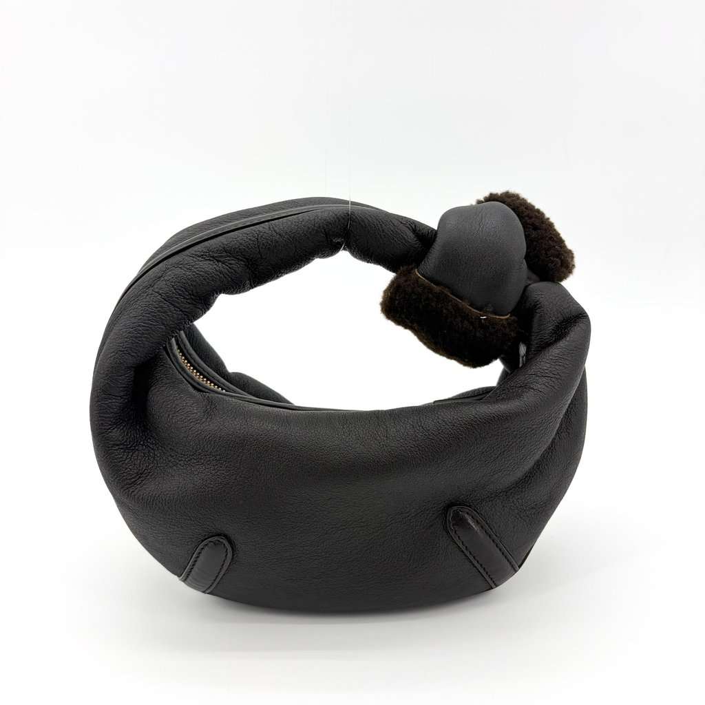 Bottega Veneta Mini Shearing Trim Leather Jody Bag Black Black Leather Very good - Inside View