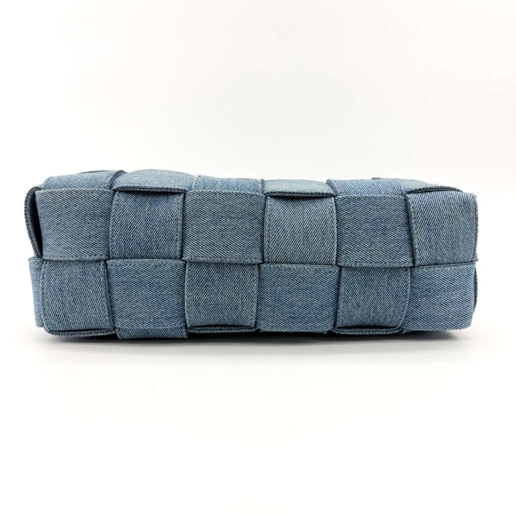 Bottega Veneta Small Cassette Shoulder Bag Blue Denim Blue Denim Good - Box View