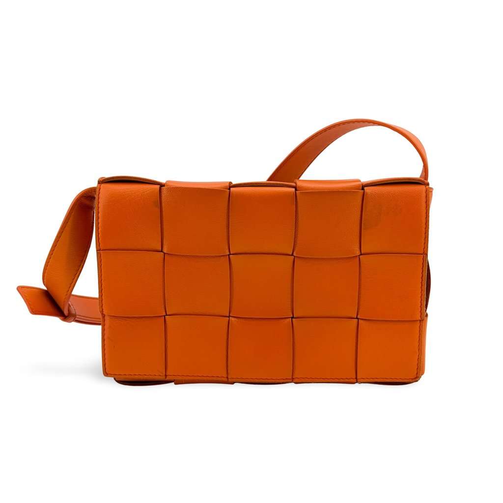 Bottega Veneta Cassette Shoulder Bag Orange Orange Leather Very good - Front View