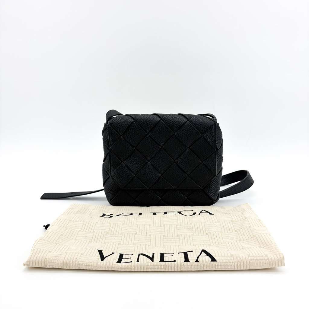 Bottega Veneta Small Cobble Shoulder Bag Black Black Leather Very good - Back View