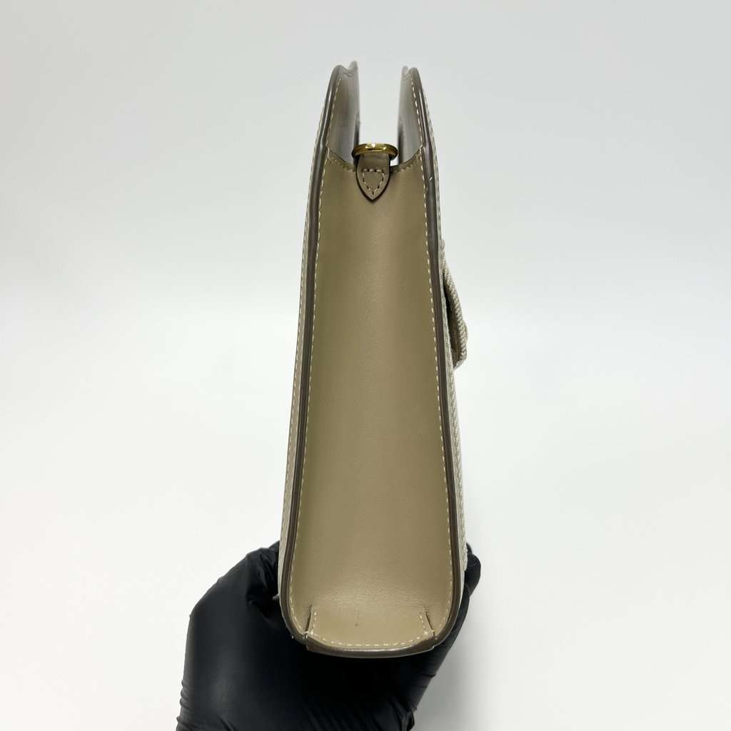 Burberry Horseferry Mini Pocket Tote Bag 2-Way Beige Canvas Good - Box View