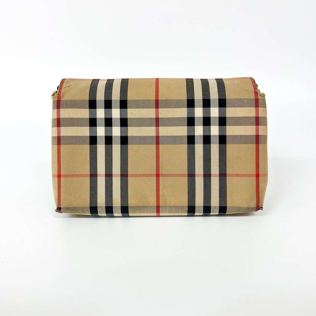 Burberry Vintage Check Note Crossbody Bag Archive Beige Black Good - Back View