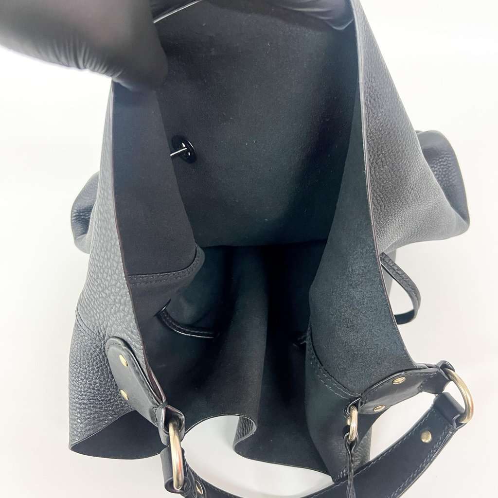Burberry Leather Ashby Tassel Hobo Shoulder Bag Black Good - Box View
