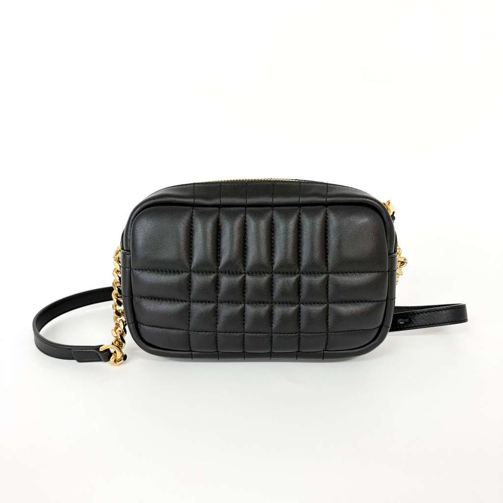 Burberry Small Quilted Lambskin Lola Camera Bag Black MultiColor Leather Good - Back View