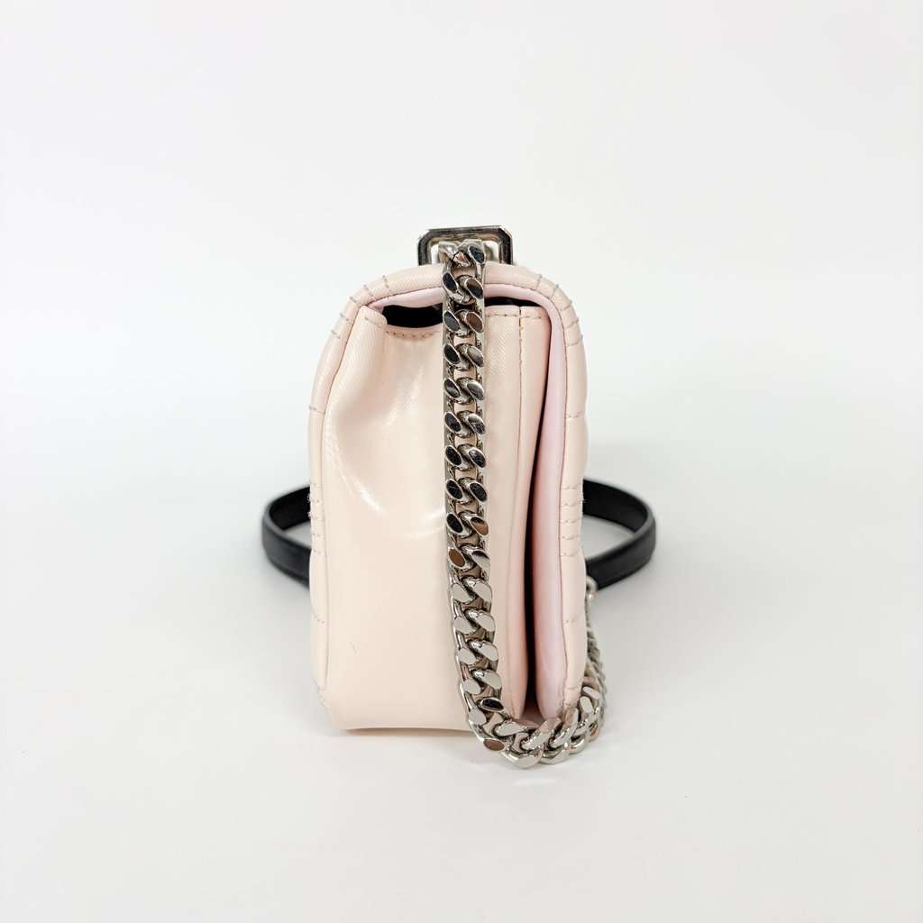 Burberry Small Quilted Lambskin Horseferry Print Lola Bag Pale Pink MultiColor Leather Good - Model View