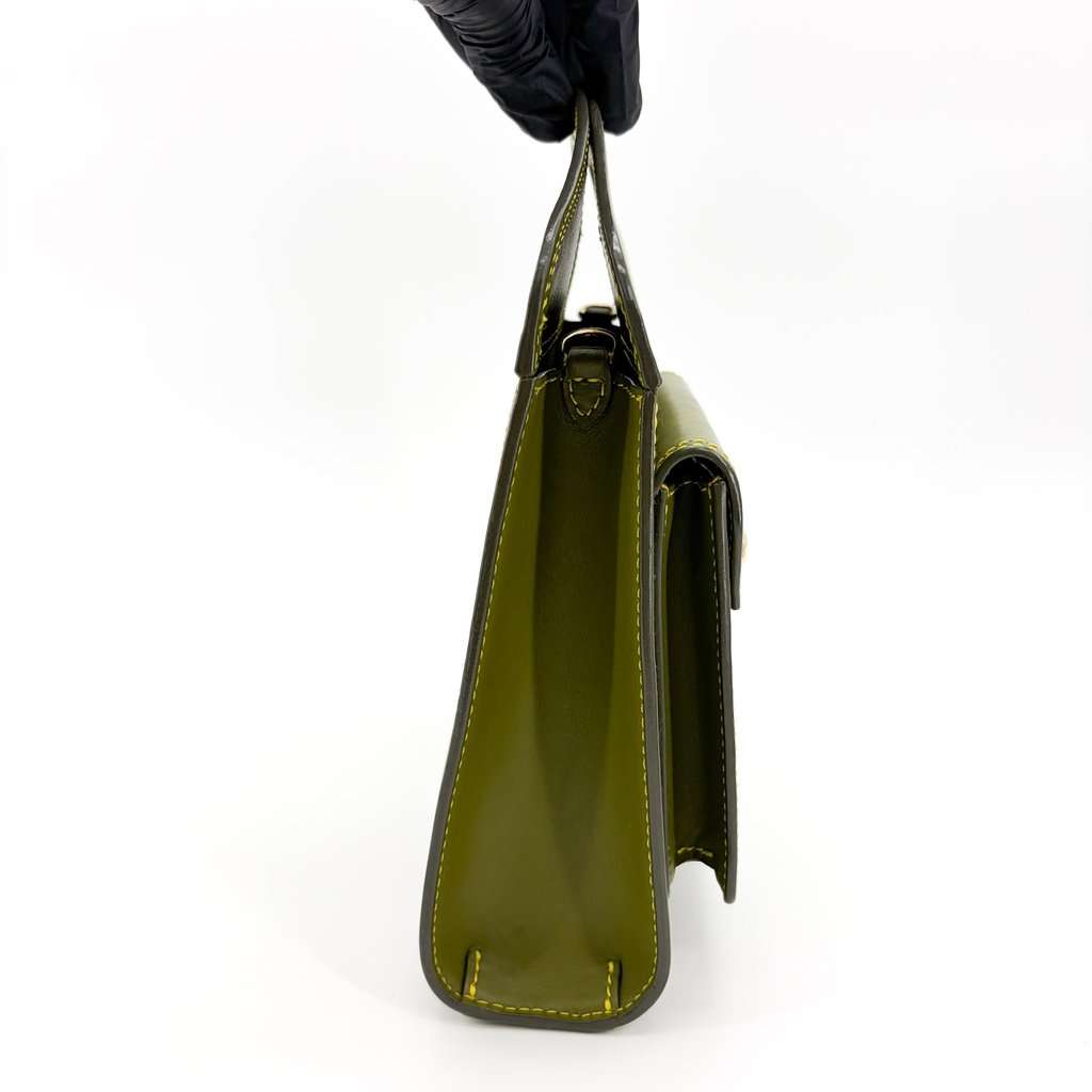 Burberry Mini Leather Pocket Bag Olive Green Green Leather Very good - Box View