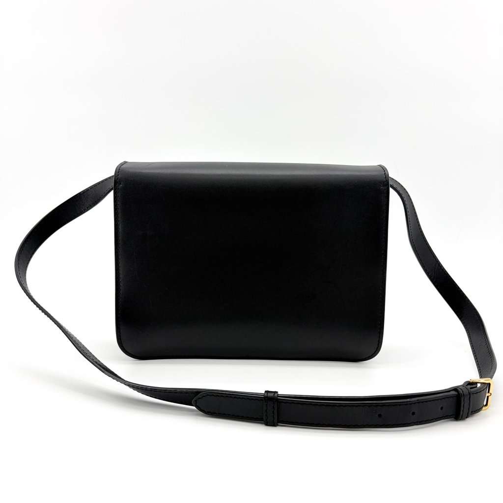 Burberry Small TB Bag Black Gold Hardware Black Leather Very good - Back View