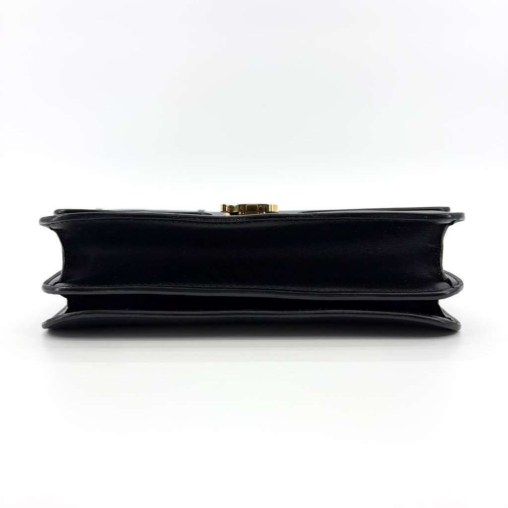 Burberry Small TB Bag Black Gold Hardware Black Leather Very good - Box View