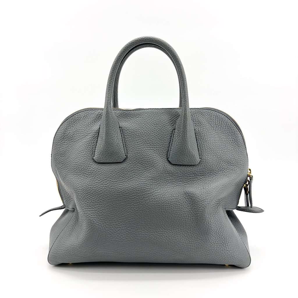 Burberry Grain Leather Greenwood Bowling Bag Grey MultiColor Leather Good - Inside View
