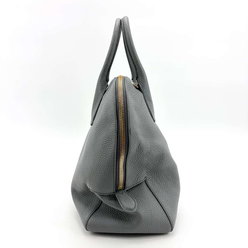 Burberry Grain Leather Greenwood Bowling Bag Grey MultiColor Leather Good - Model View