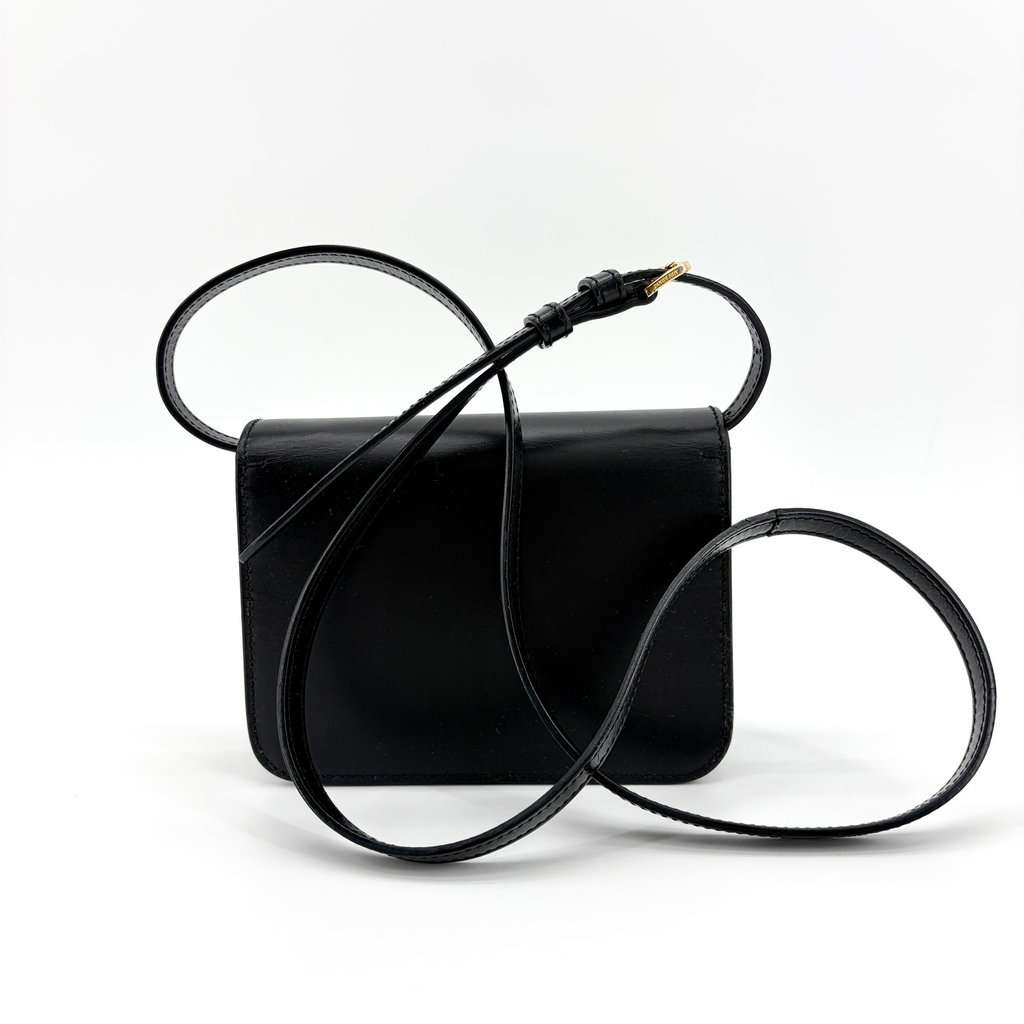 Burberry Small Leather TB Bag Black Gold Hardware Black Leather Very good - Inside View