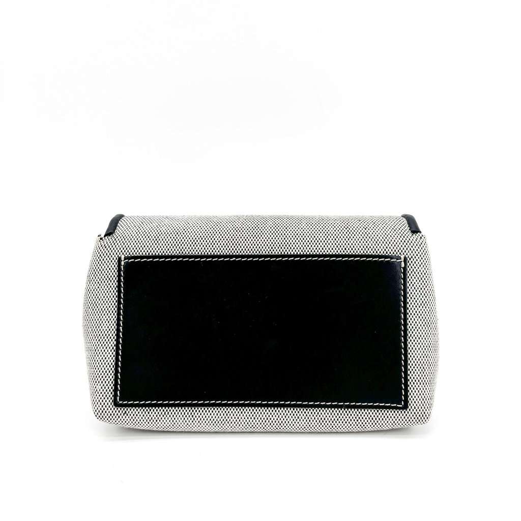 Burberry Horseferry Print Canvas Note Shoulder Bag Black White Black Canvas Good - Inside View