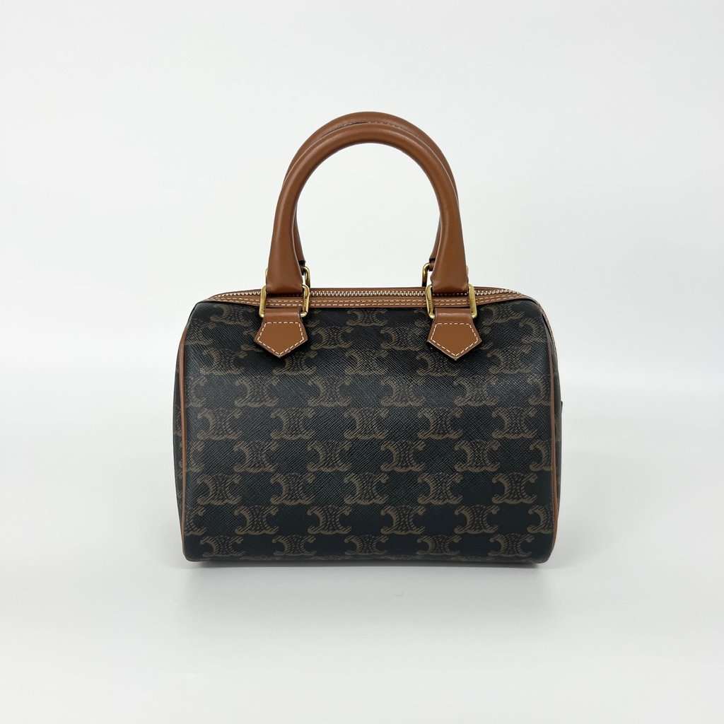 Celine Triomphe Canvas Mini Boston Bag Brown Canvas Very good - Inside View