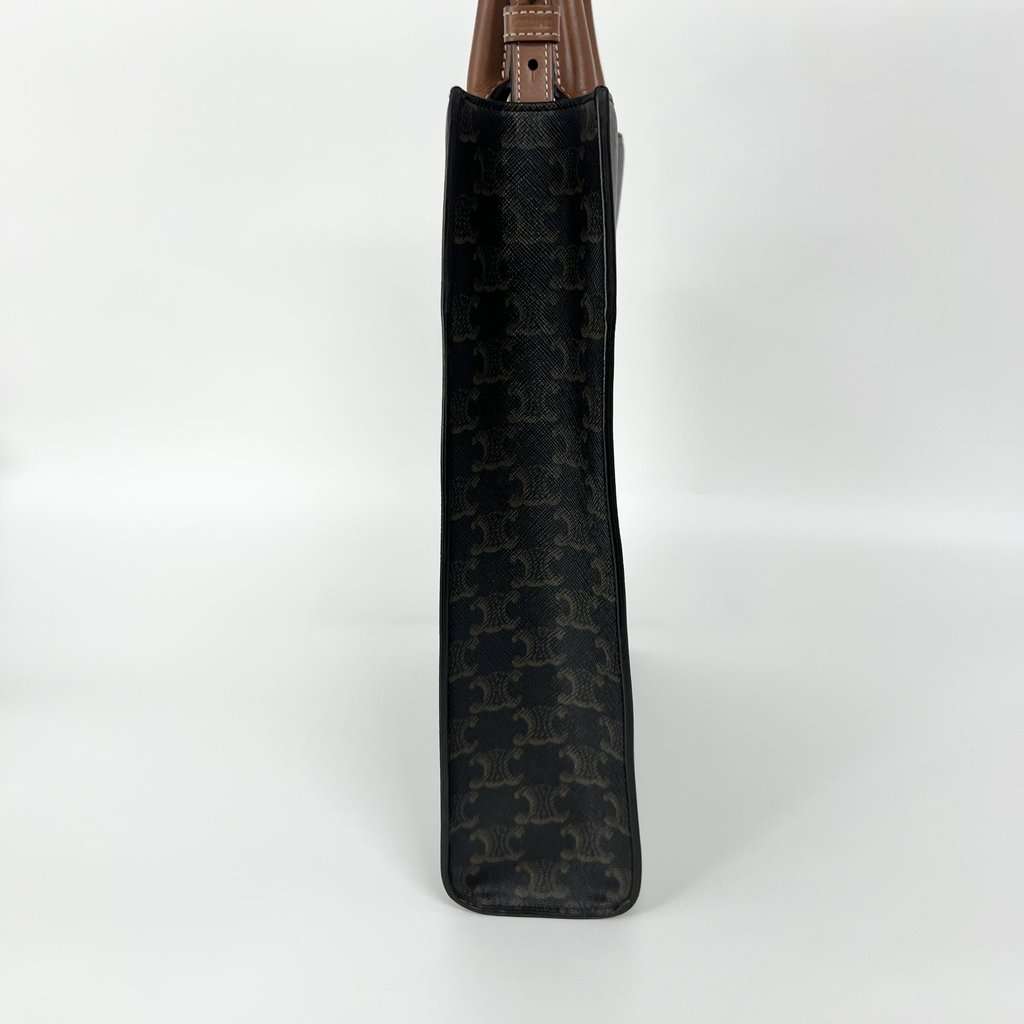 Celine Triomphe Canvas Small Vertical Cabas Bag Tan Brown Canvas Very good - Inside View