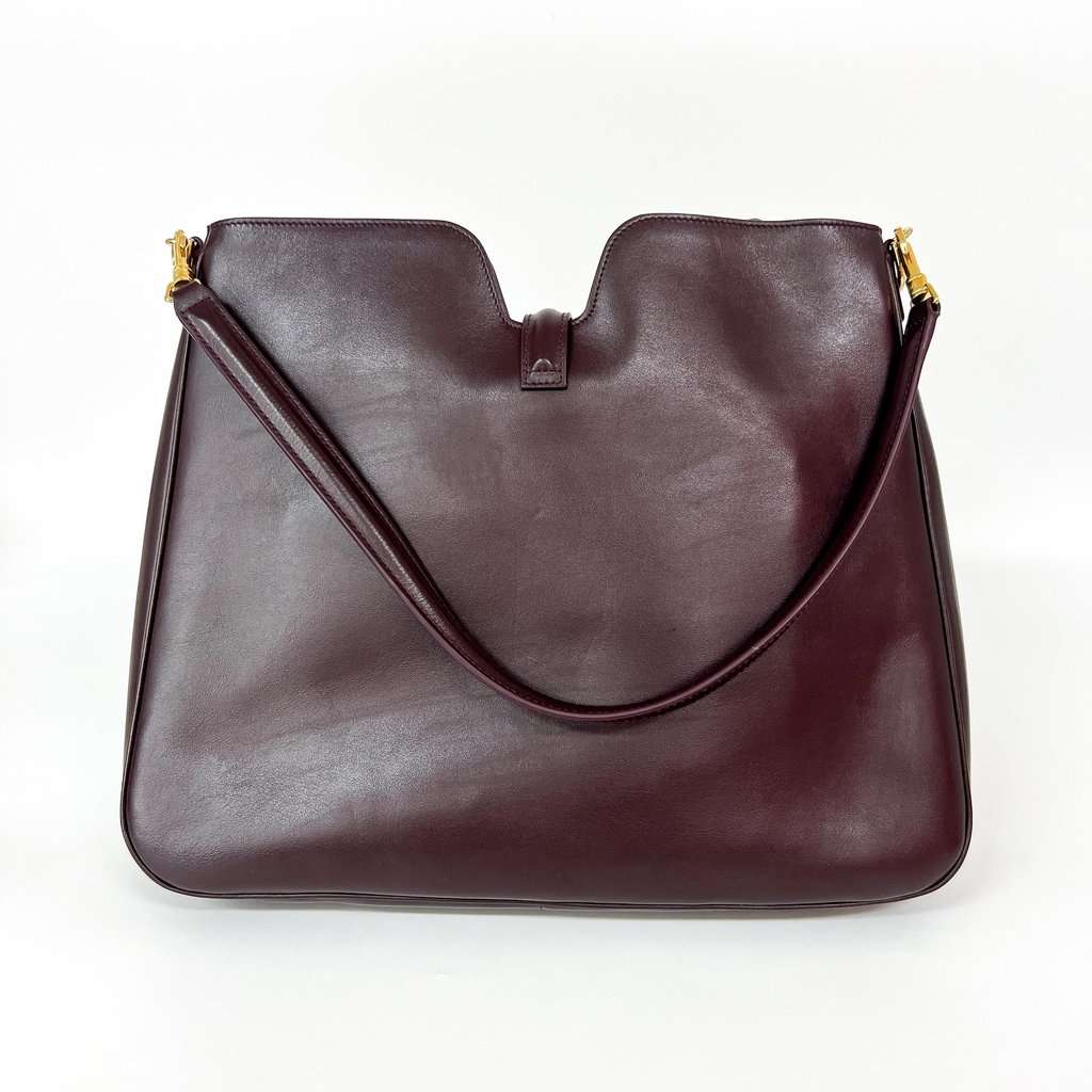 Celine Medium Soft 16 Camille Burgundy Burgundy Leather Good - Inside View