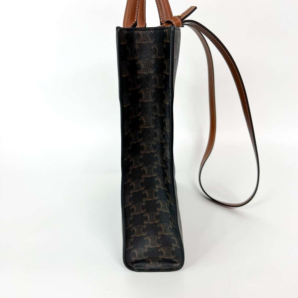 Celine Small Vertical Cabas Triomphe Canvas Tan Brown Canvas Very good - Model View