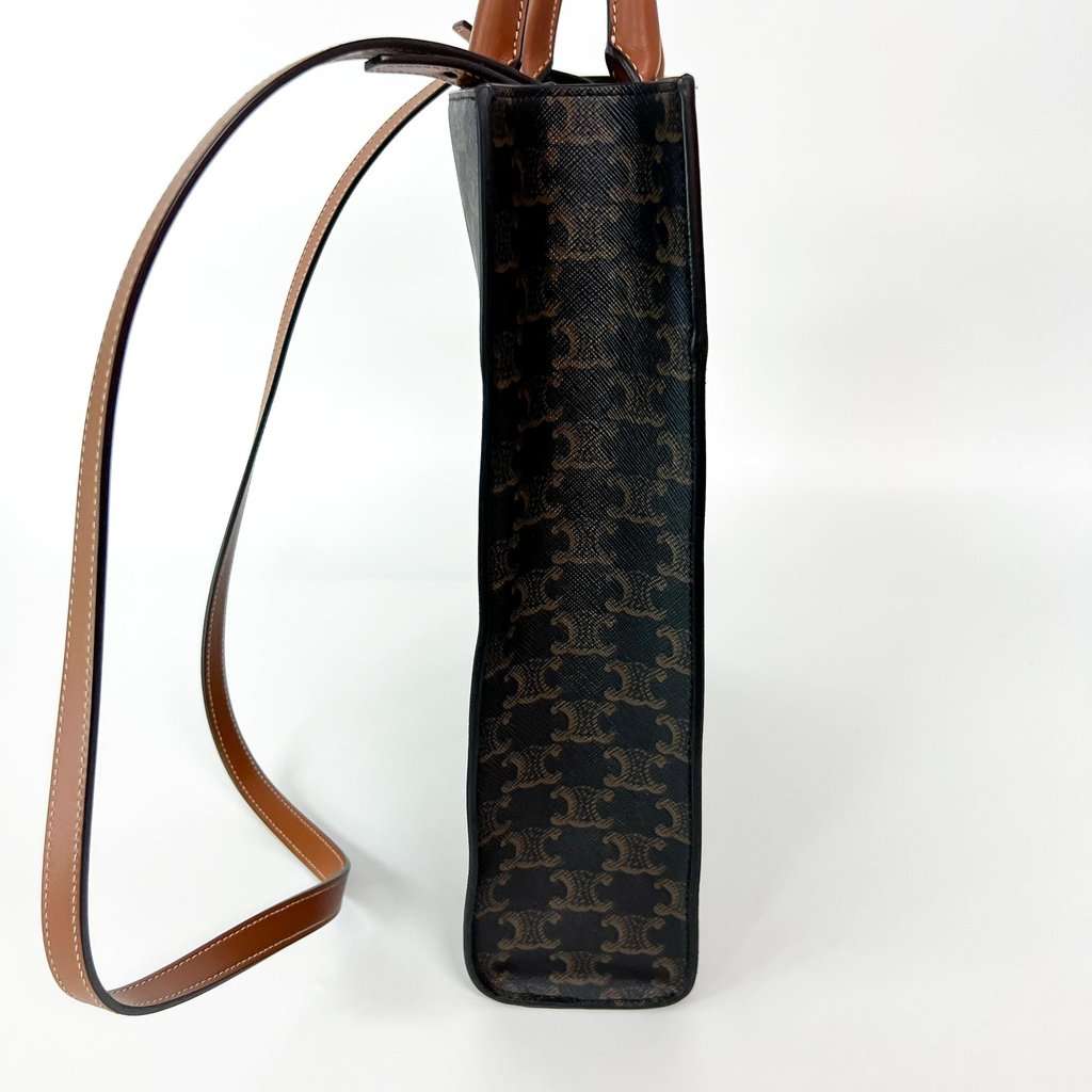 Celine Small Vertical Cabas Triomphe Canvas Tan Brown Canvas Very good - Box View