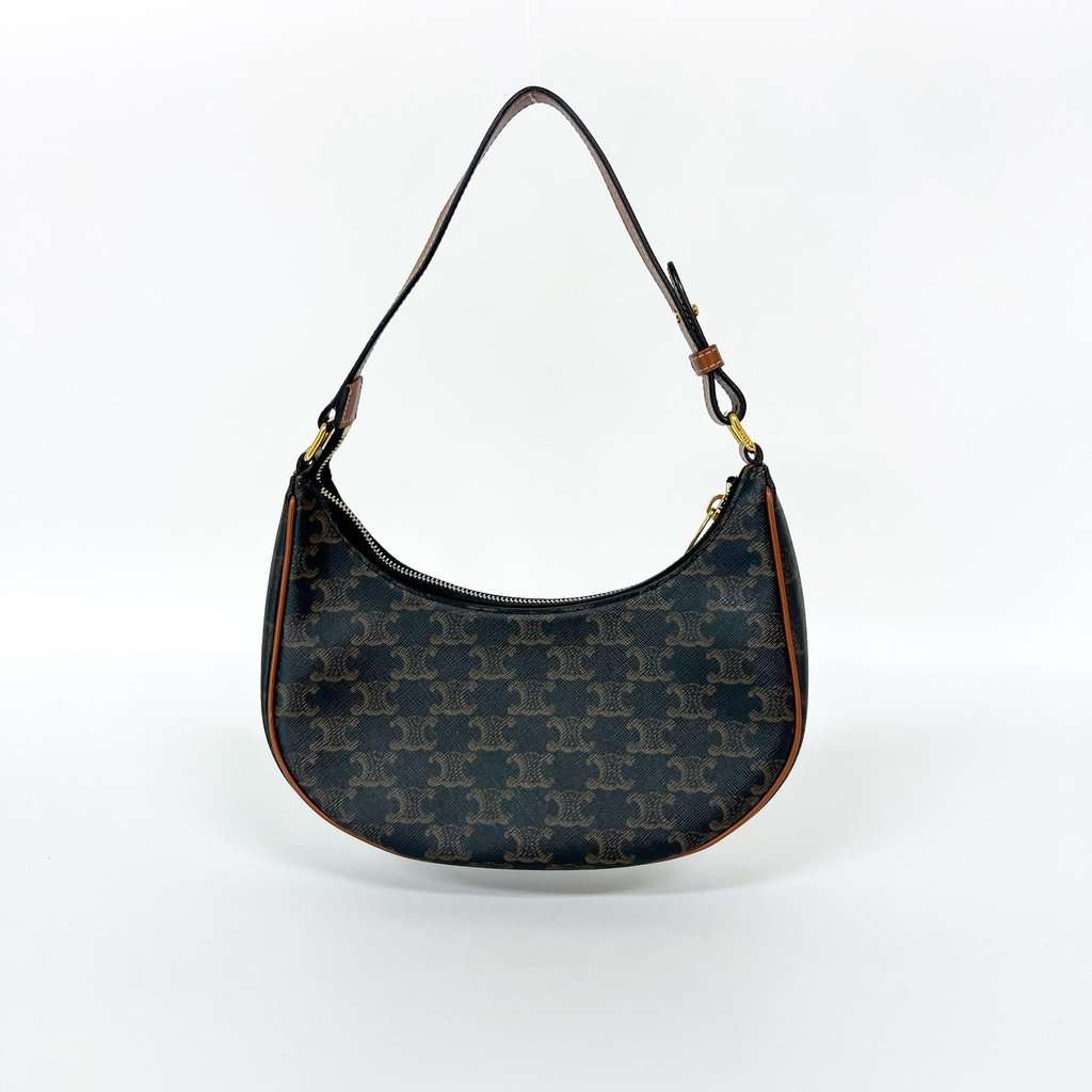 Celine Ava Bag Triomphe Canvas Tan Brown Canvas Very good - Back View