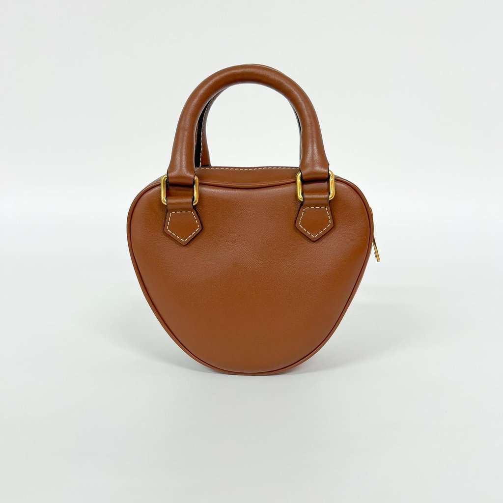 Celine Mini Heart Handle Bag Smooth Calfskin Tan Brown Leather Good - Inside View