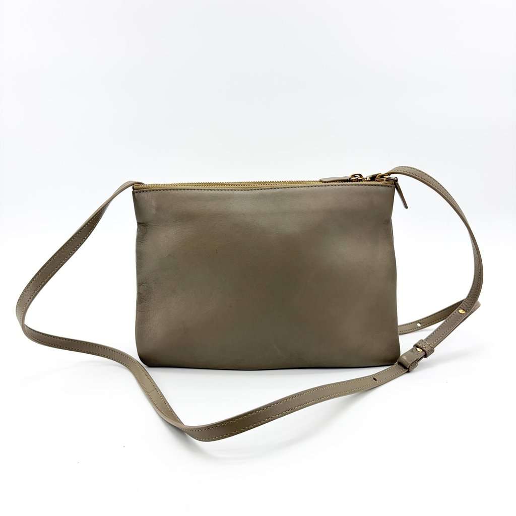 Celine Trio Bag Large Grey Lambskin MultiColor Leather Good - Back View