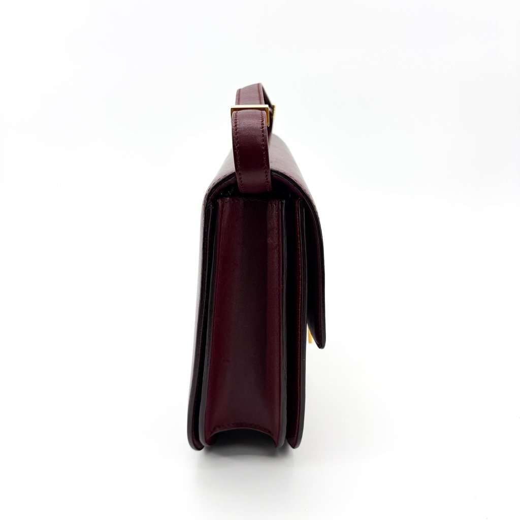 Celine Medium Classic Box Bag Burgundy Burgundy Leather Fair - Box View