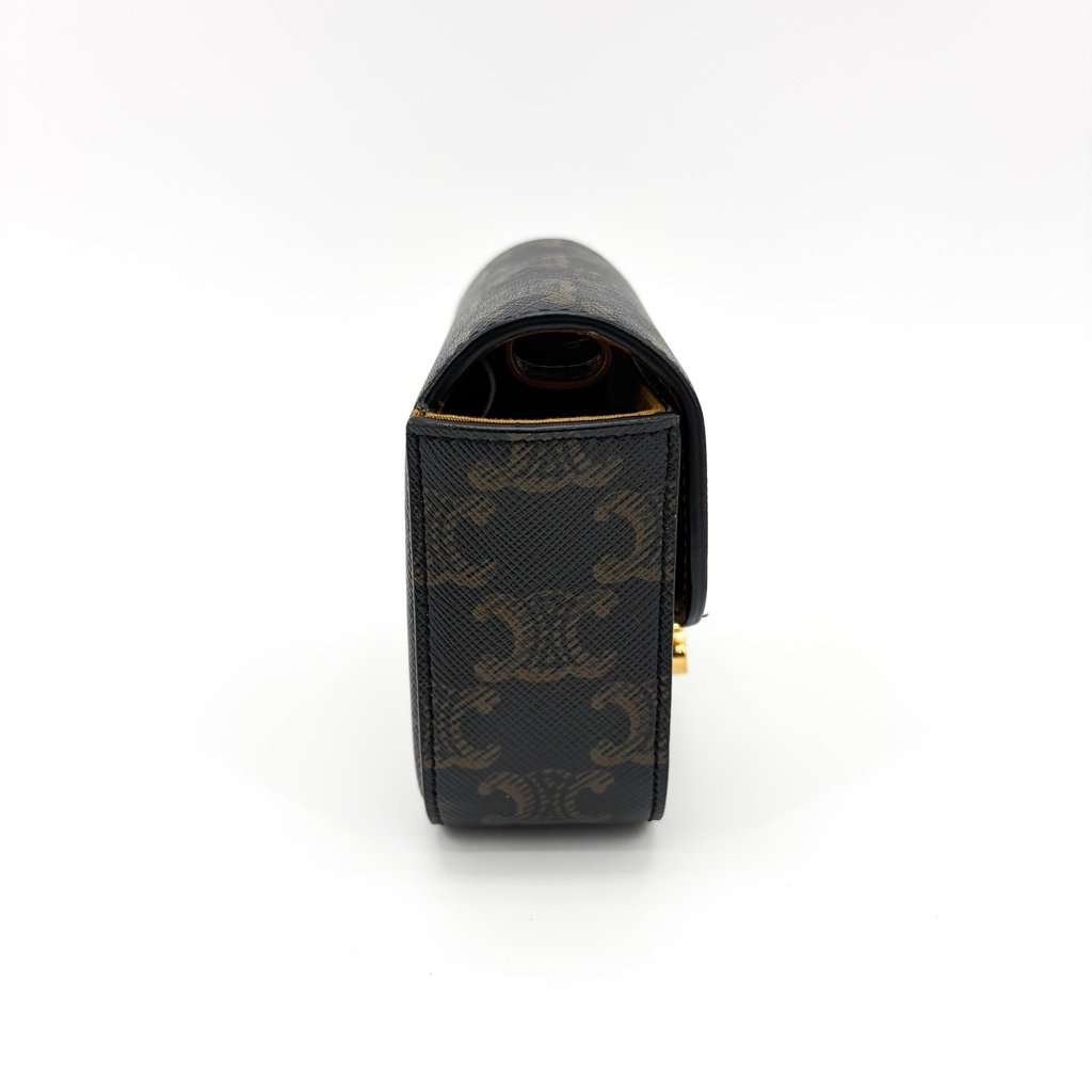 Celine Tin Trionf Bag Trionf Canvas & Calfskin Tan Brown Canvas Very good - Box View