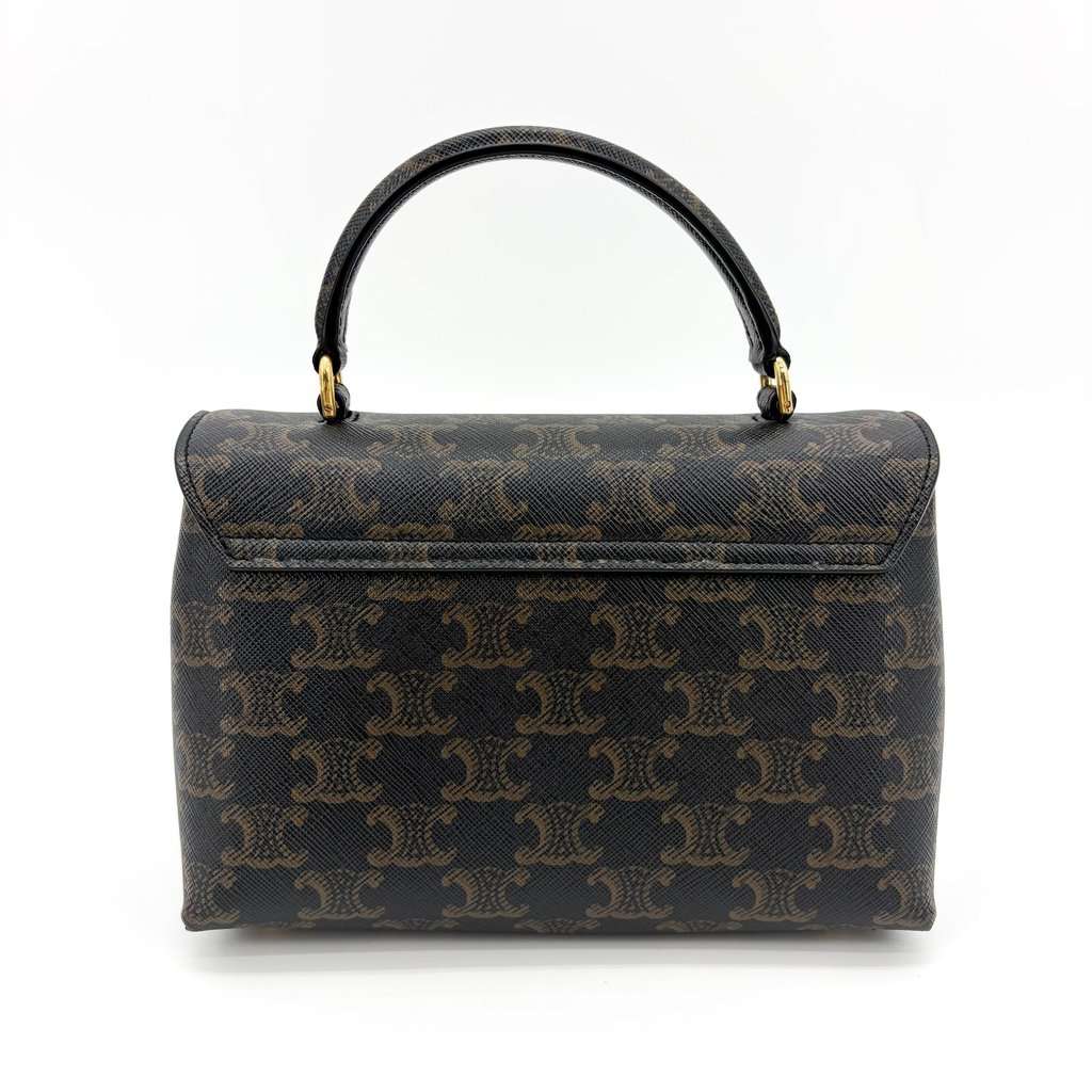 Celine Triomf Canvas Small Besace 1600 Tan Brown Canvas Very good - Inside View