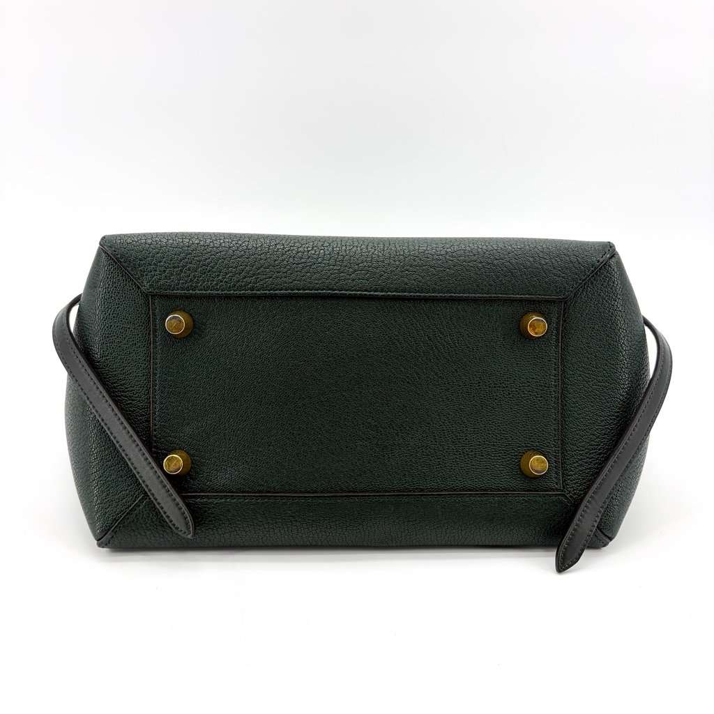 Celine Micro Belt Bag Amazon Green & Black Black Leather Good - Box View