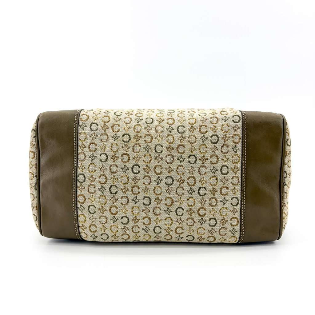 Celine Macadam Jacquard Boston Bag Brown Beige Jacquard Good - Box View