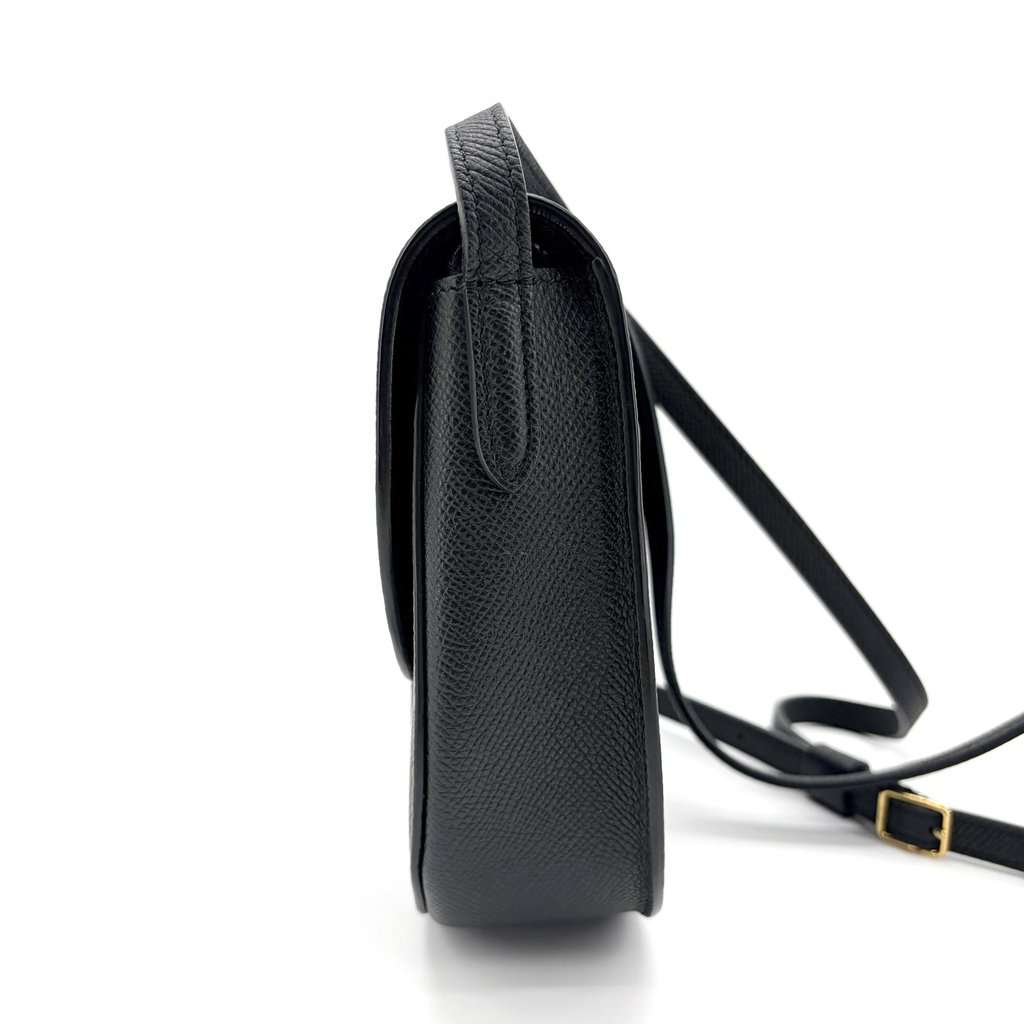 Celine Small Trotter Shoulder Bag Black Black Leather Good - Model View