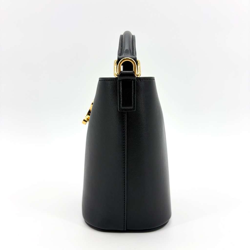 Celine Small Bucket Trionf Shiny Calfskin Black Black Leather Very good - Model View