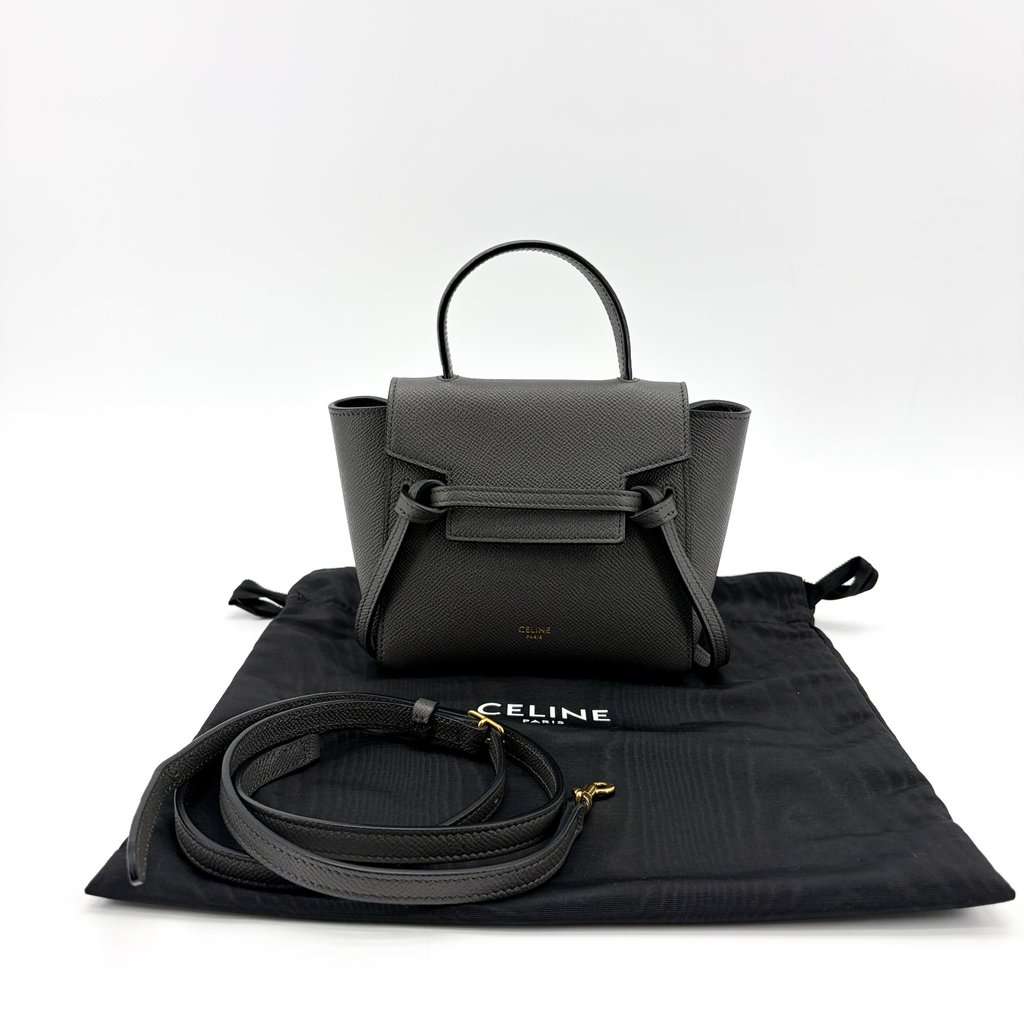 Celine Pico Belt Bag Grained Calfskin Grey MultiColor Leather Very good - Back View