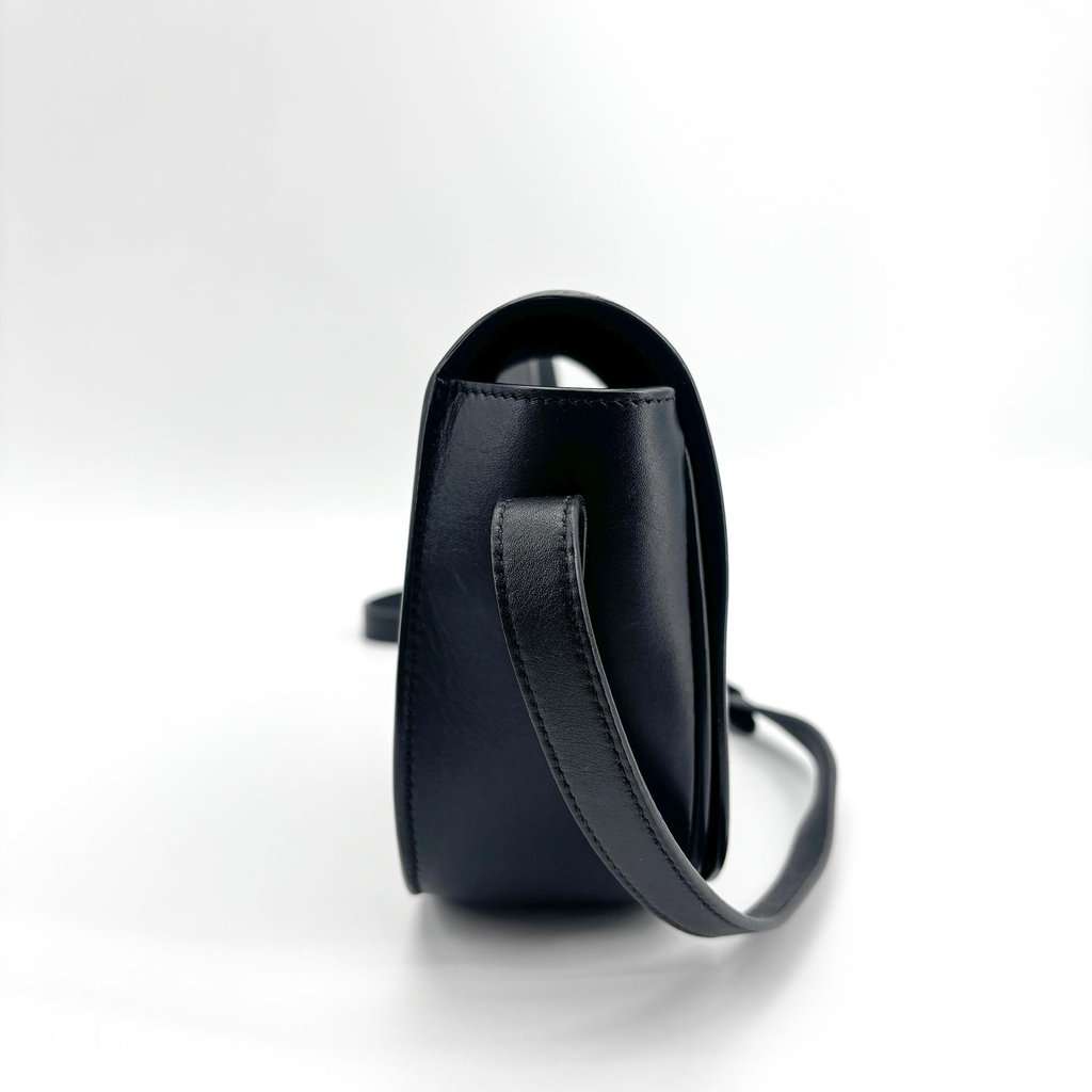 Celine Cuir Triomphe Folco Bag Black Black Leather Very good - Box View