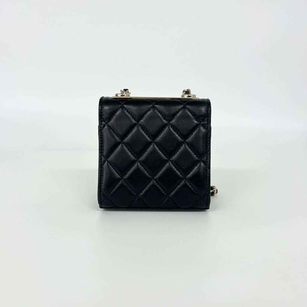Chanel Trendy CC Mini Lamb Skin Black Leather Very good - Inside View