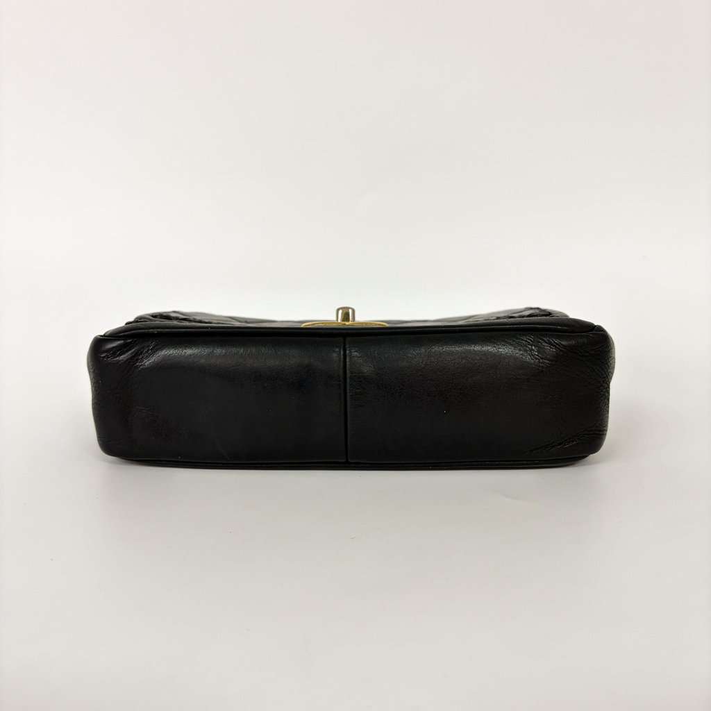 Chanel Small Rectangular Whipstitch Flap Bag Black Gold Hardware 21st Series Black Leather Good - Box View