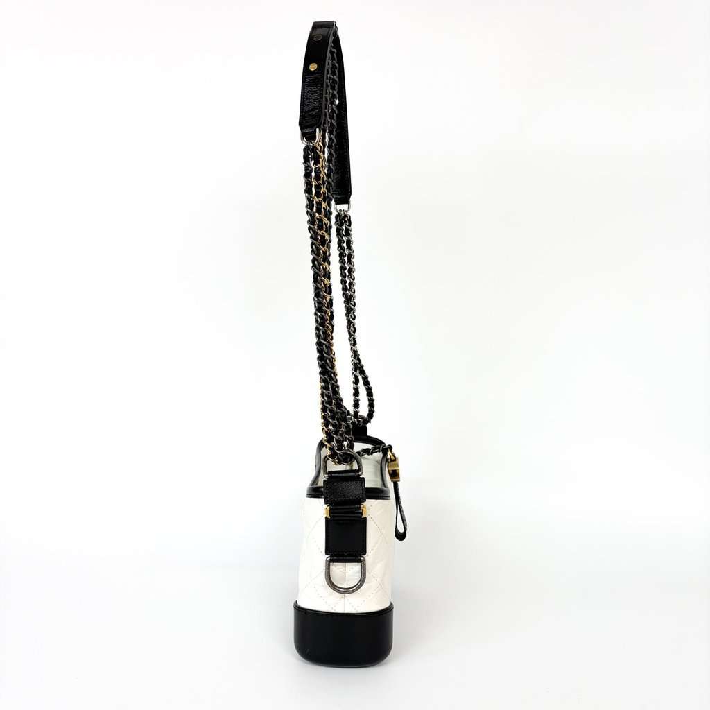 Chanel Gabrielle Small Hobo Bag White and Black 23 Series Black Leather Good - Box View