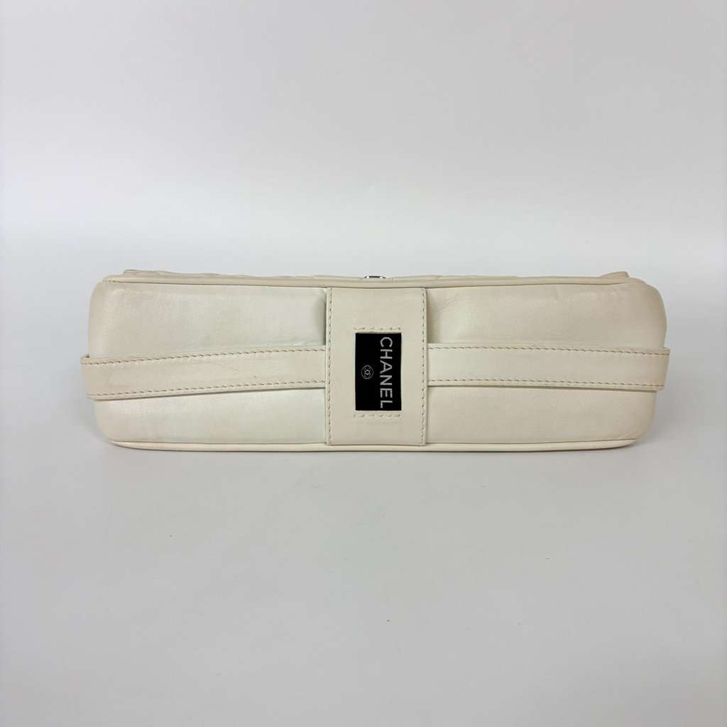 Chanel Cream Quilted Lambskin Silver Hardware Flap Bag Series 11 Ecru Leather Fair - Box View