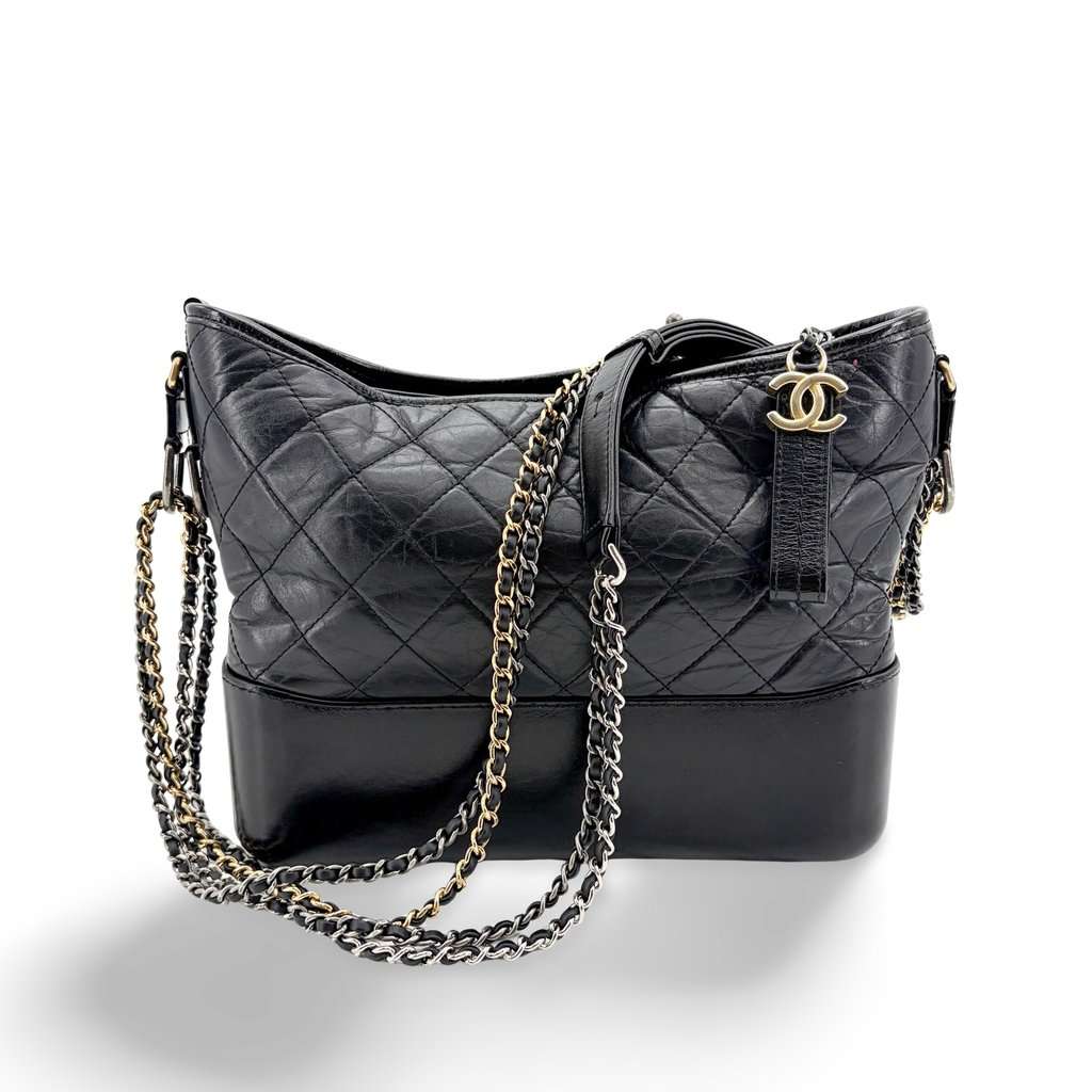 Chanel Gabriel Hobo Bag Medium Black MultiColor Leather Very good - Front View