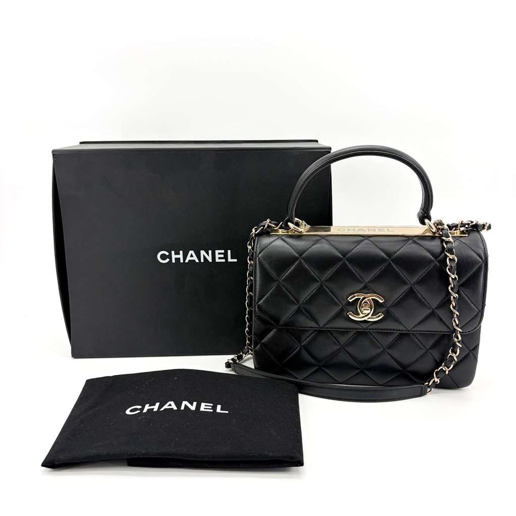 Chanel Trendy CC Small Top Handle Bag Gold Hardware Black Built-in Chip MultiColor Leather Very good - Back View