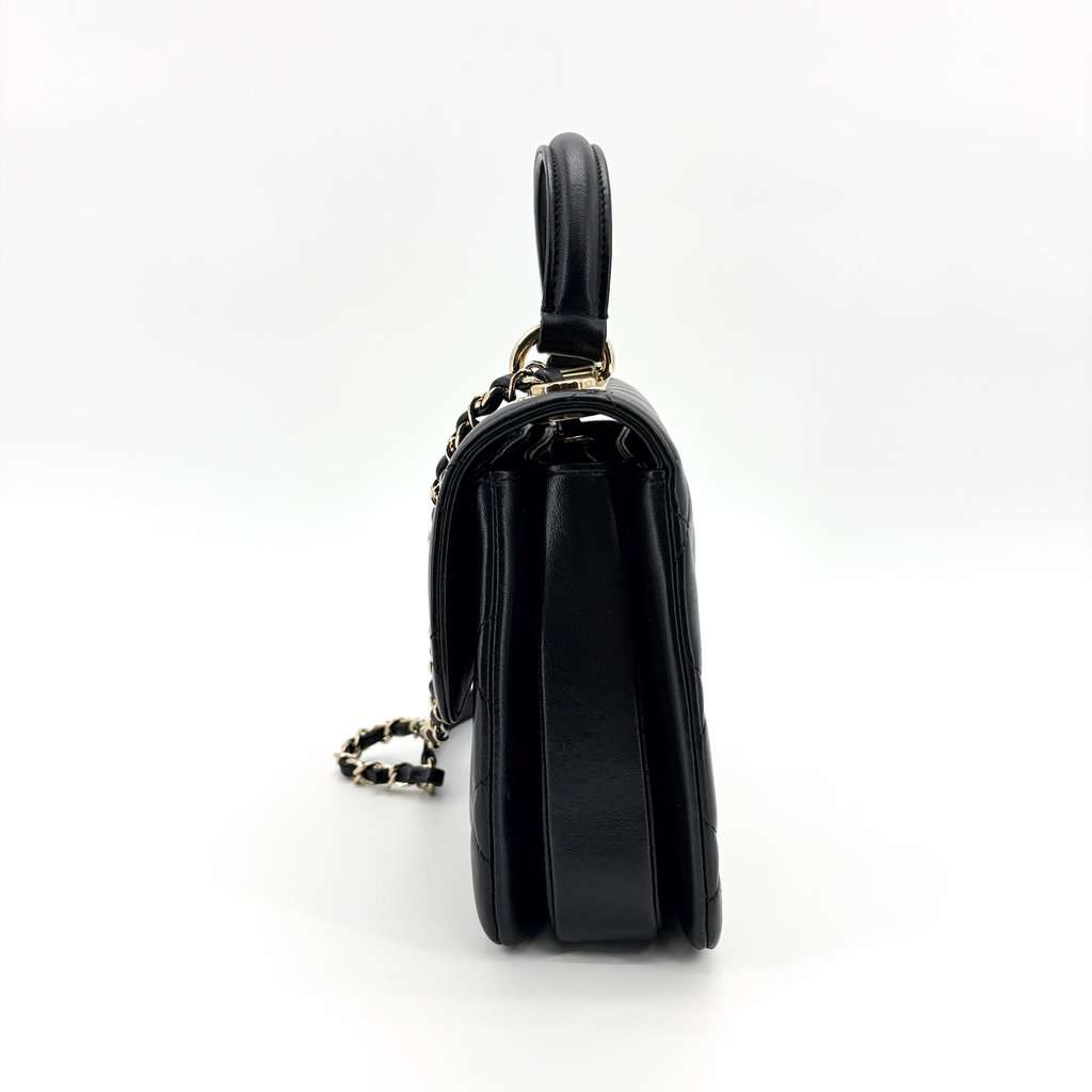 Chanel Trendy CC Small Top Handle Bag Gold Hardware Black Built-in Chip MultiColor Leather Very good - Model View
