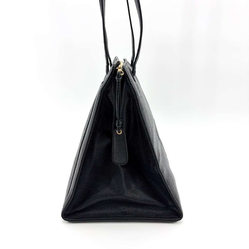 Chanel Vintage Caviar Skin Shoulder Bag Black Black Leather Very good - Inside View