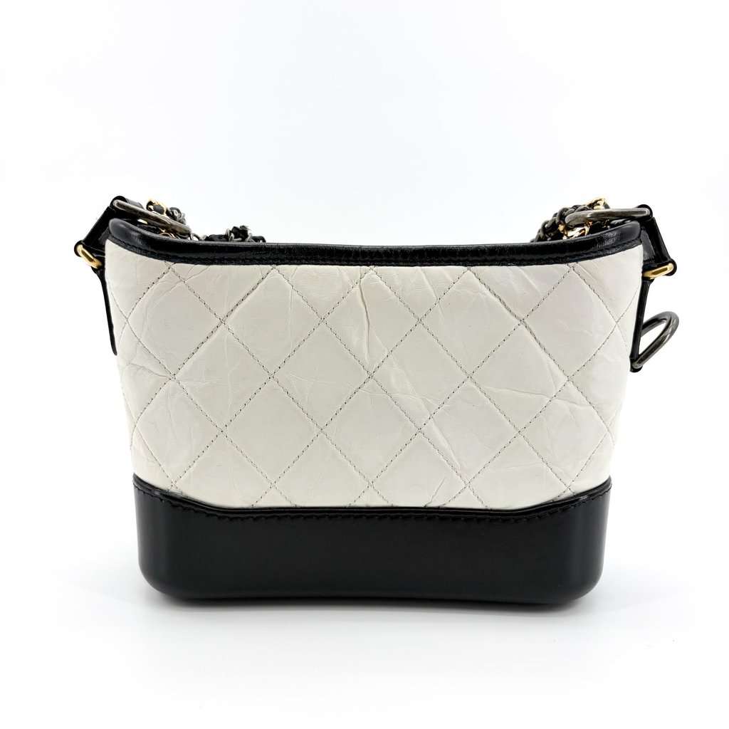 Chanel Small Gabriel Hobo Bag Black & White Black Leather Very good - Inside View