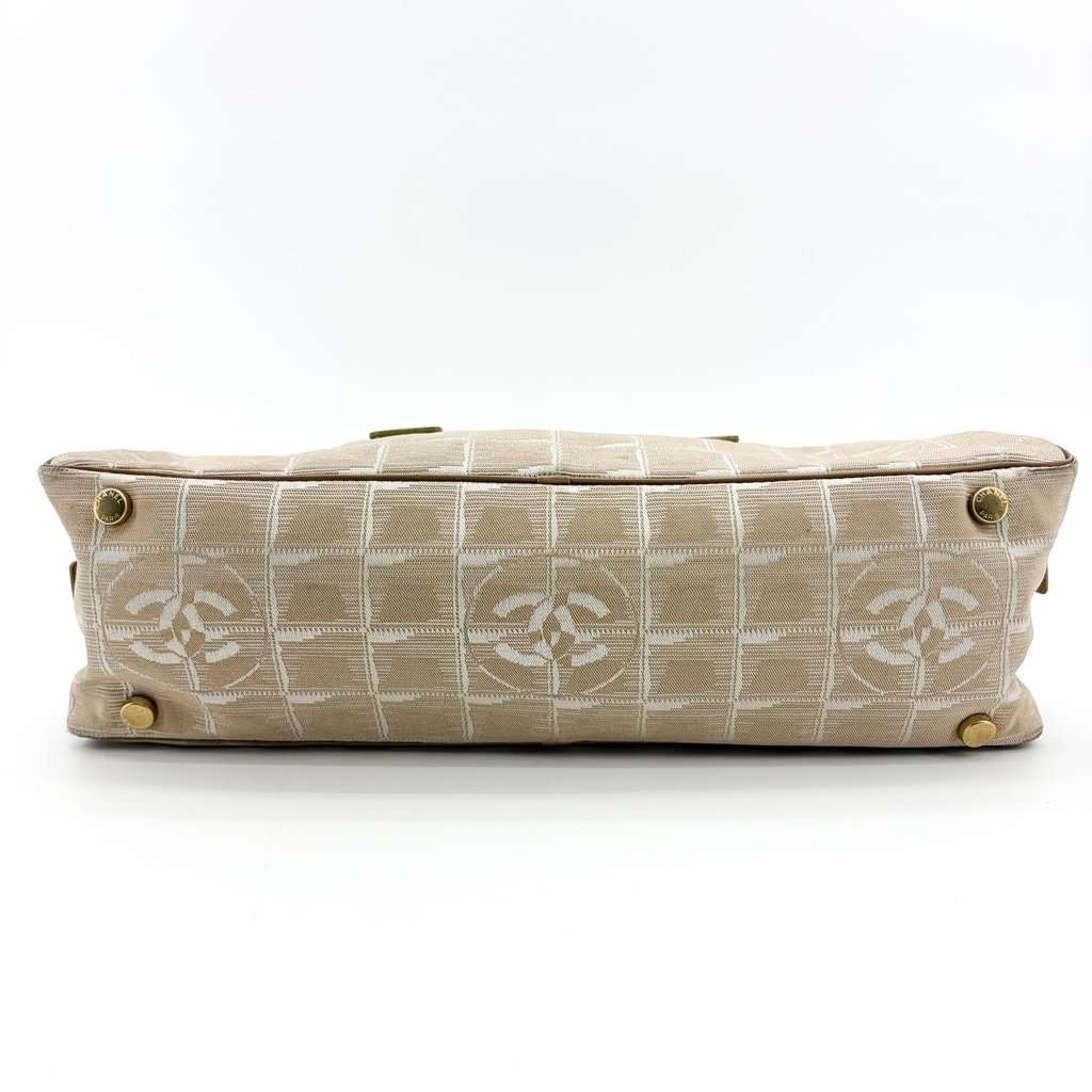 Chanel New Travel Line Bowler Bag Beige Beige Jacquard Fair - Box View