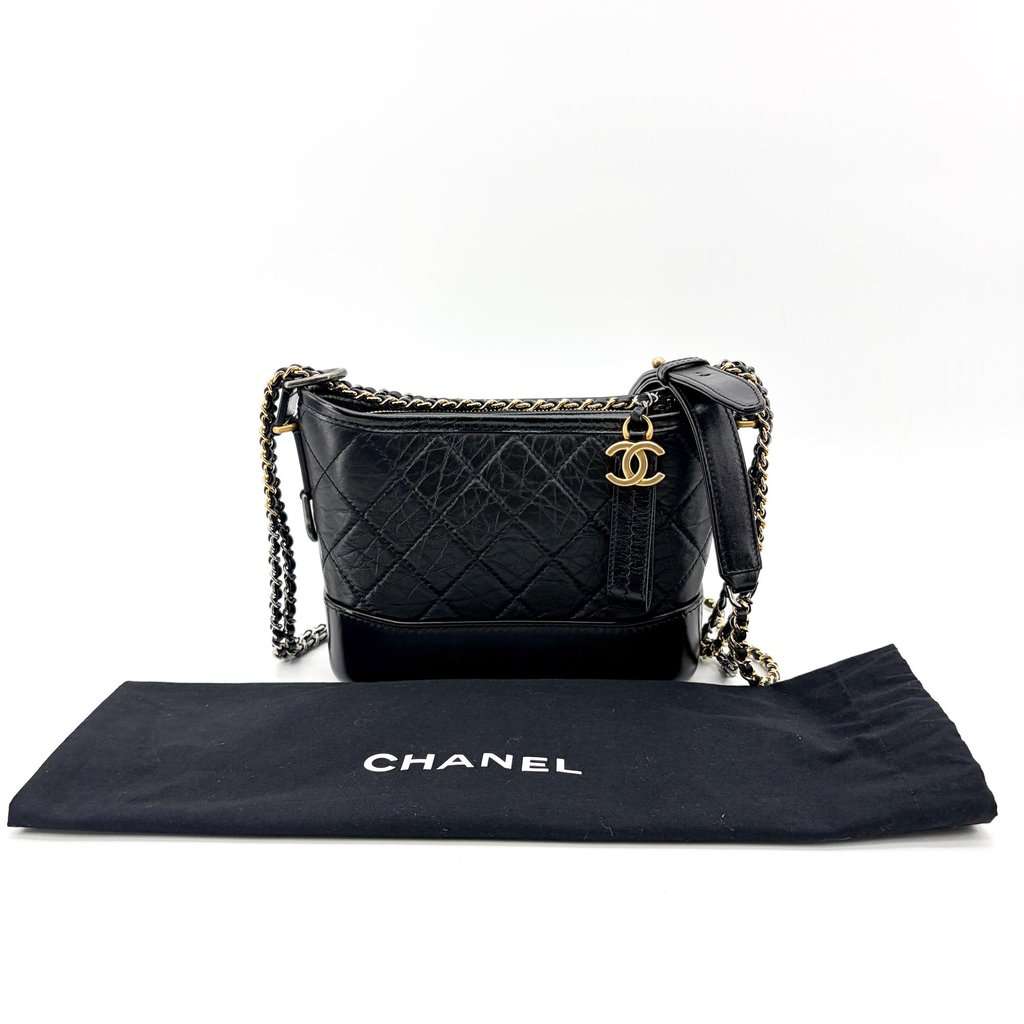Chanel Gabriel Small Hobo Bag Black Black Leather Very good - Back View