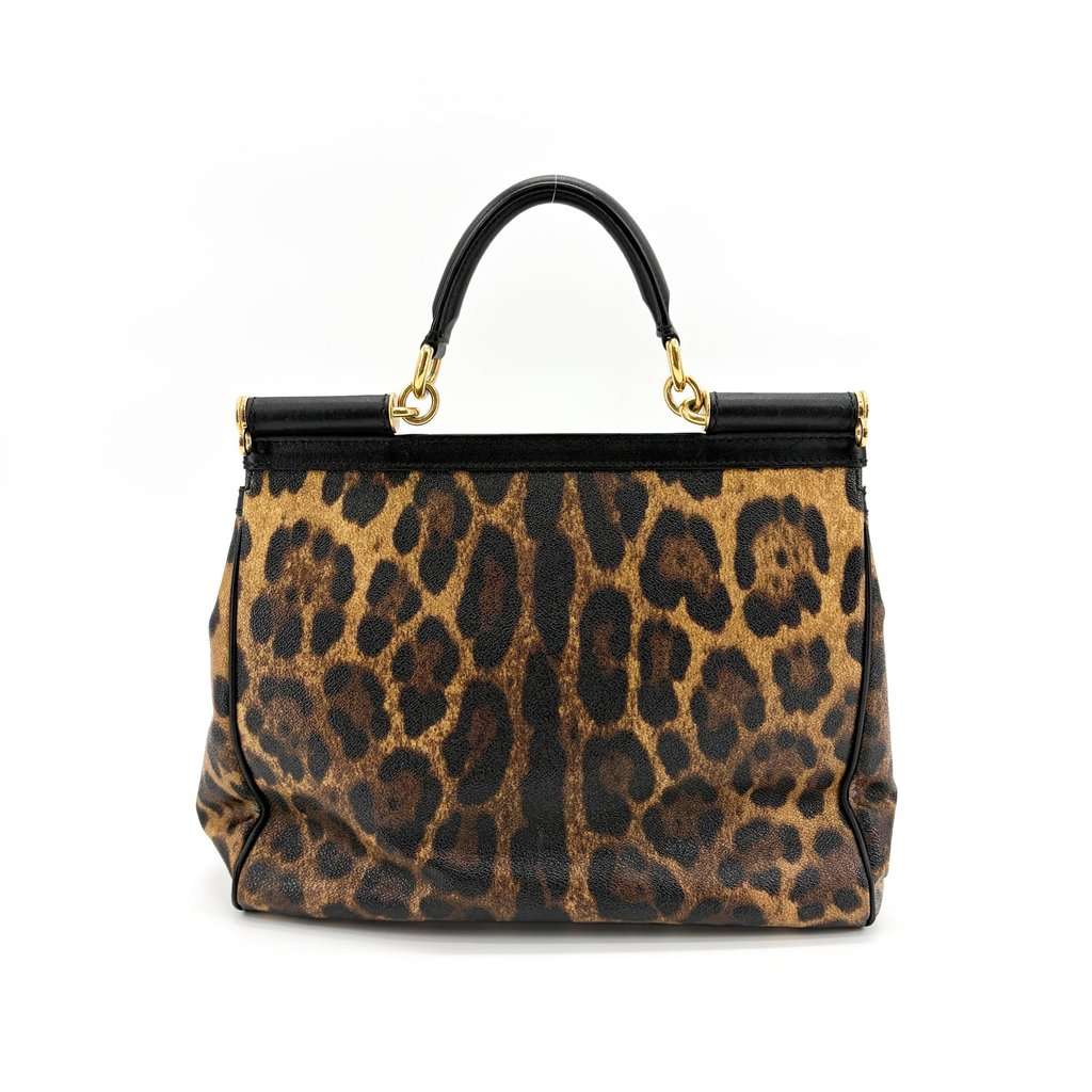 Dolce & Gabbana Sicilian Medium Leopard Print Dauphine Leather Bag MultiColor Leather Good - Inside View