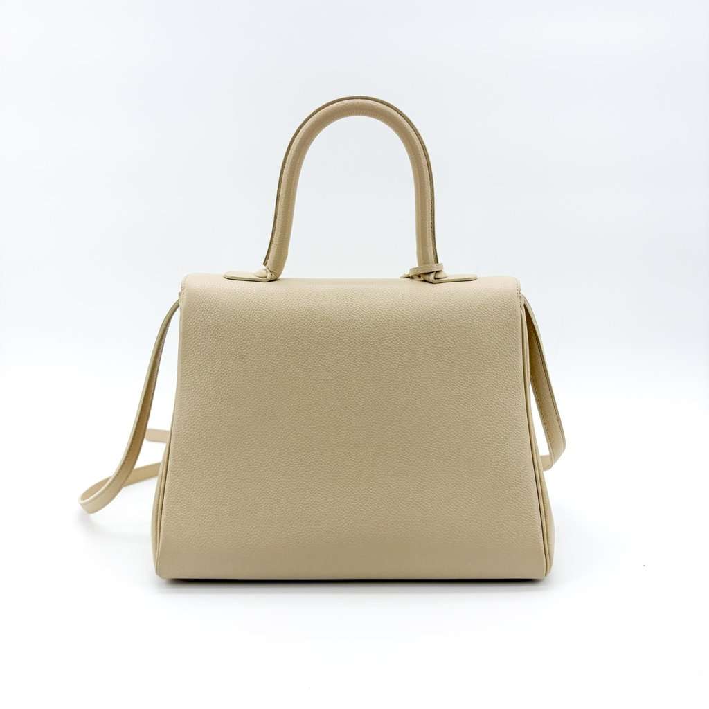 Delvaux Briand MM Rodeo Calf Beige Gold Hardware Beige Leather Good - Inside View