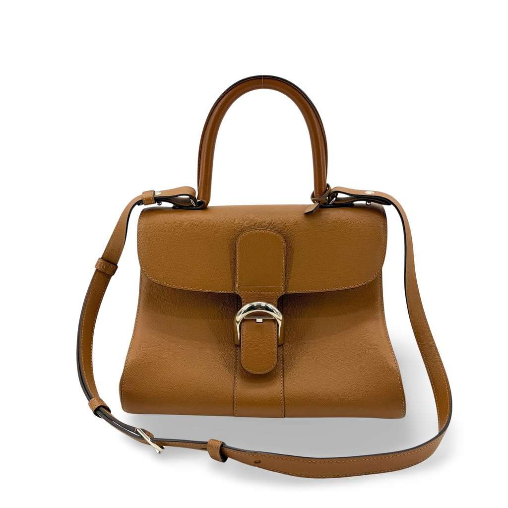 Delvaux Briand MM Rodeo Cap Vegetal Gold Brown Leather Very good - Front View