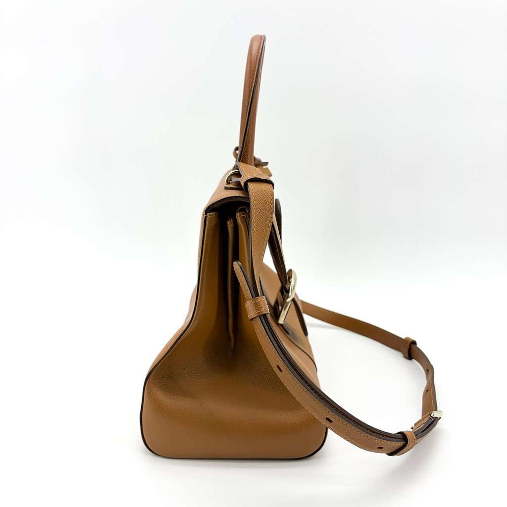 Delvaux Briand MM Rodeo Cap Vegetal Gold Brown Leather Very good - Model View